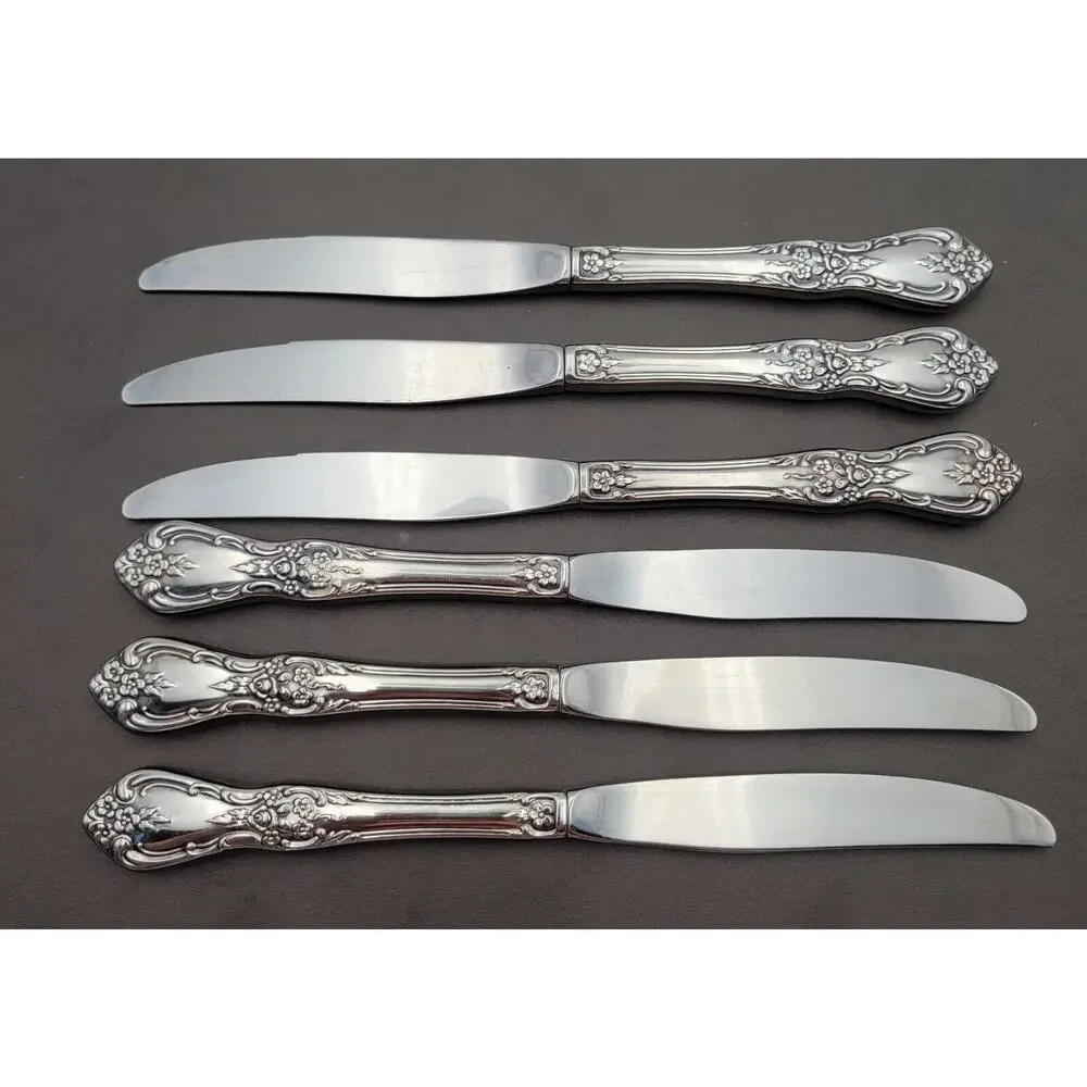 Set of 6 Oneida Knives KENNETT Square Distinction Deluxe STAINLESS STEEL 9